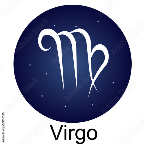 Zodiac sign virgo on a background of stars.