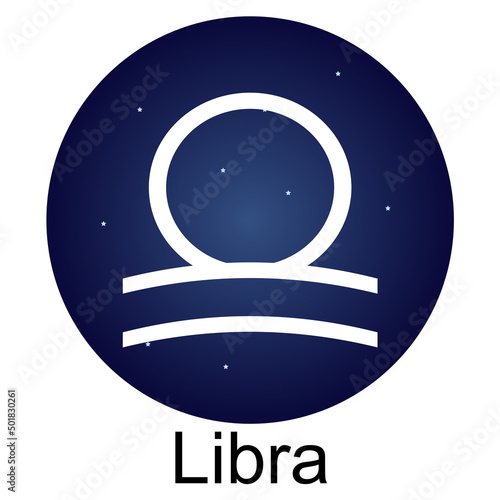 Zodiac sign libra on a background of stars.