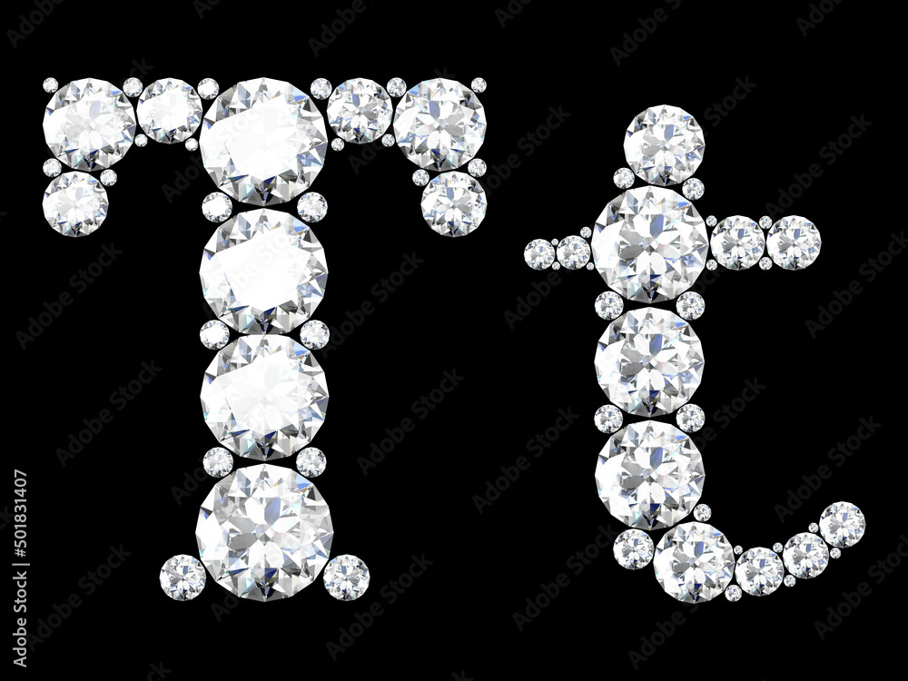 diamond letters with gemstones (high resolution 3D image) diamond letters with gemstones (high resolution 3D image)