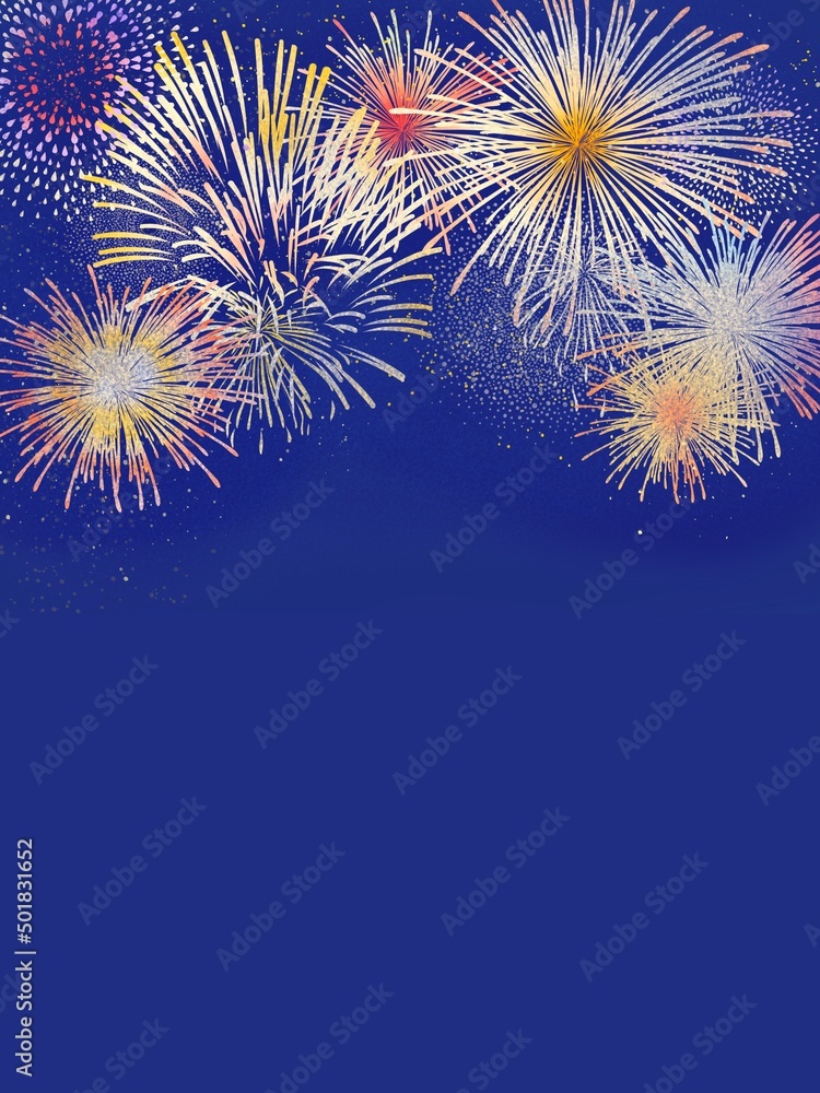 花火のイラストの背景素材 花火のイラストの背景素材