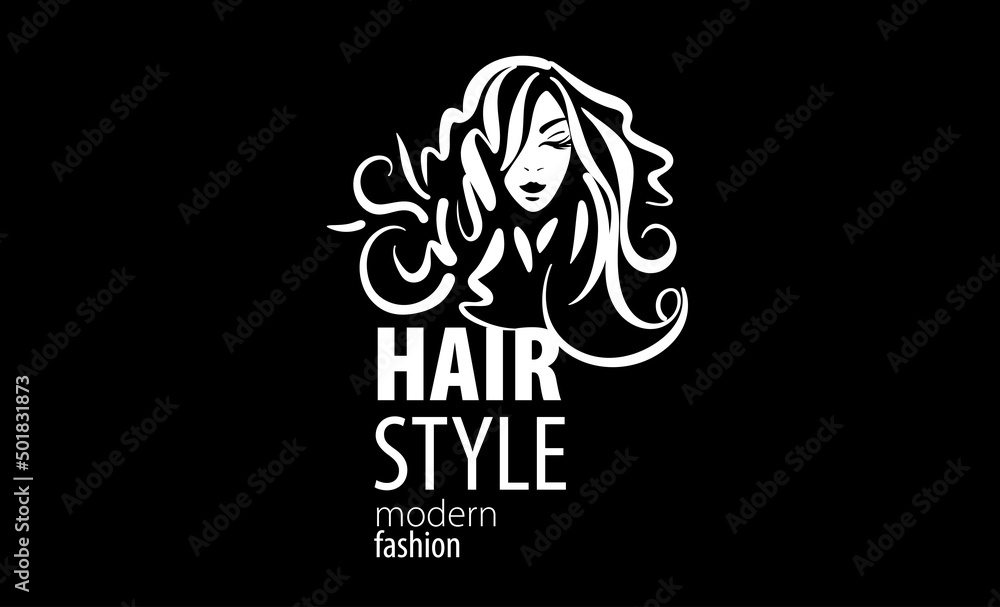 Vector illustration of a womans hairstyle on a black background Vector illustration of a womans hairstyle on a black background