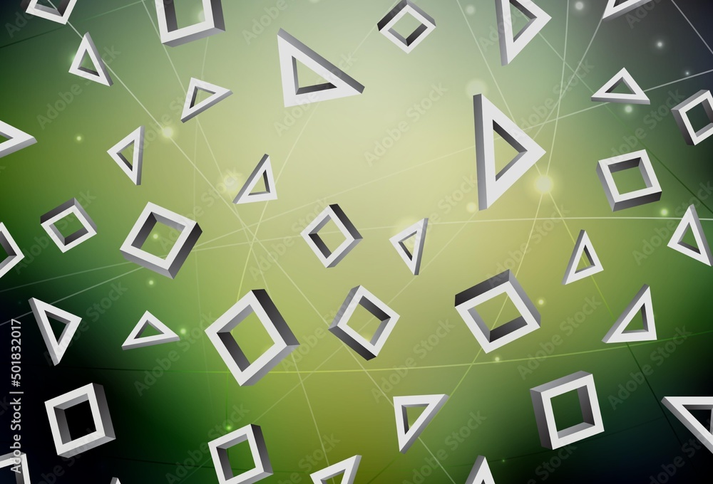 Dark Green, Yellow vector backdrop with rhombus. Dark Green, Yellow vector backdrop with rhombus.
