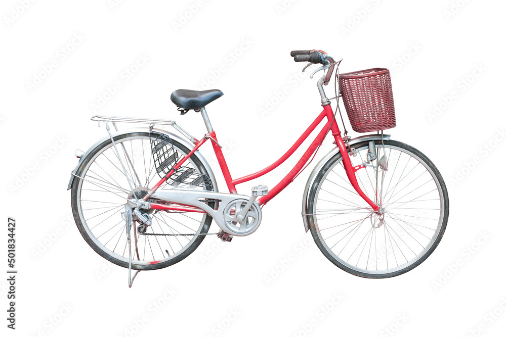 red bicycle isolated on white