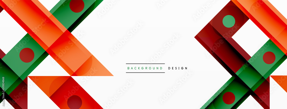 Fototapeta premium Bright colorful straight lines geometric abstract background. Trendy overlapping lines composition for wallpaper, banner, background or landing