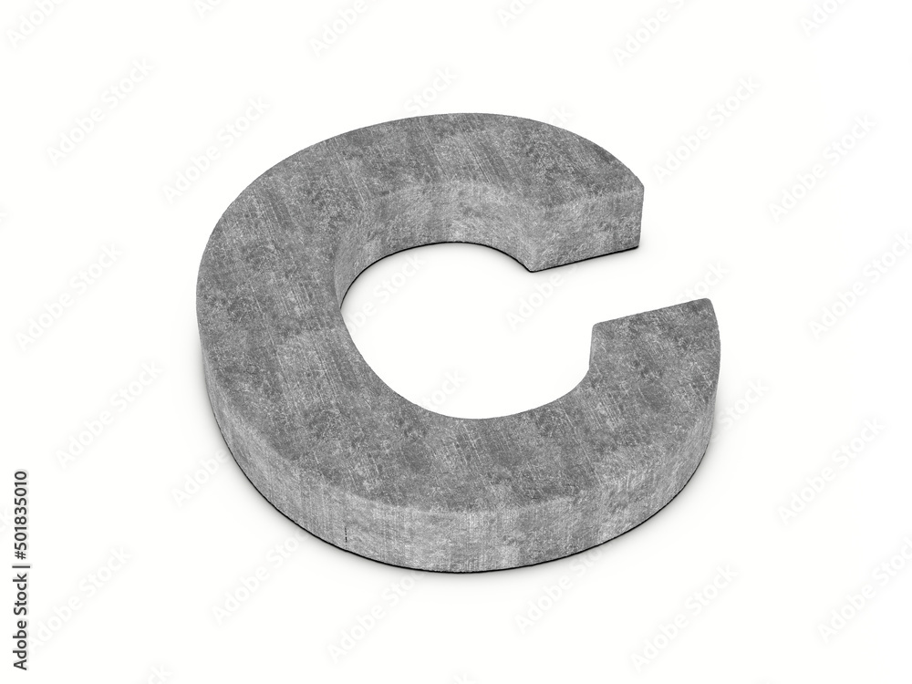 Concrete letter C Concrete letter C