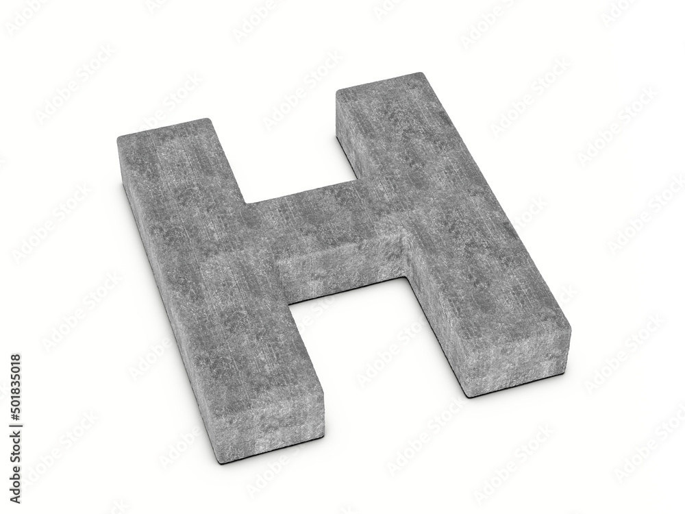Concrete letter H Concrete letter H