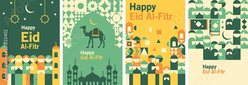 Photo Happy Eid Al FItr Mubarak Poster and background template