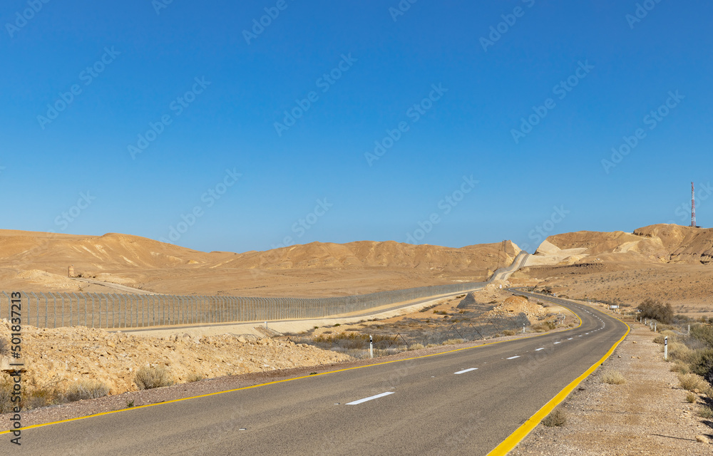 Beautiful road in the Arava desert Israel Beautiful road in the Arava desert Israel