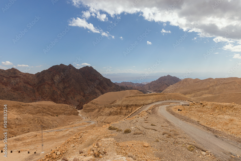 beautiful mountains landscape in Arava desert