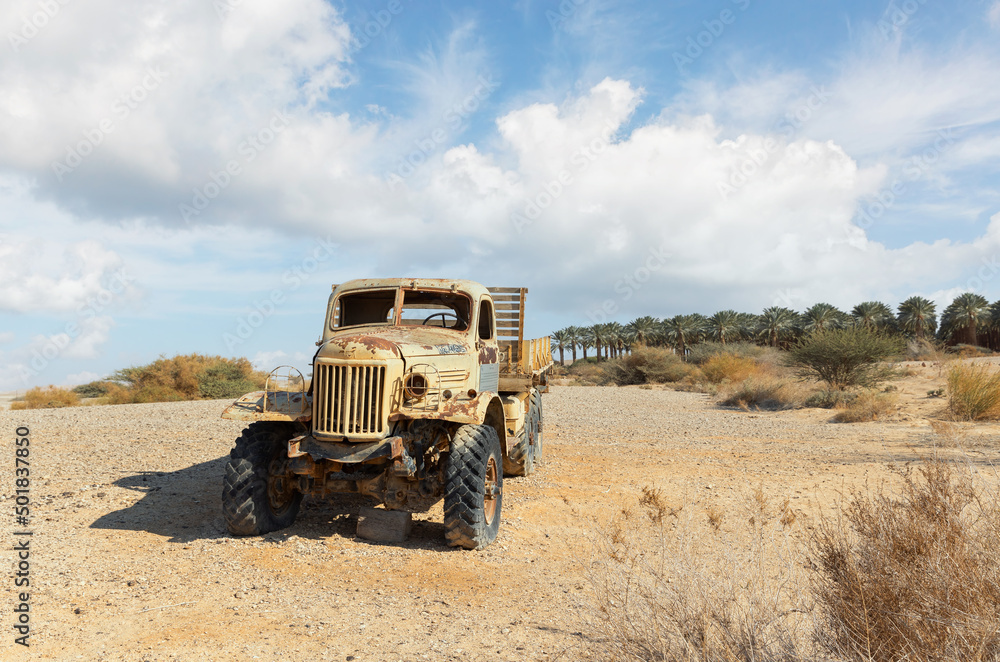 Old Soviet car ZIL in the desert