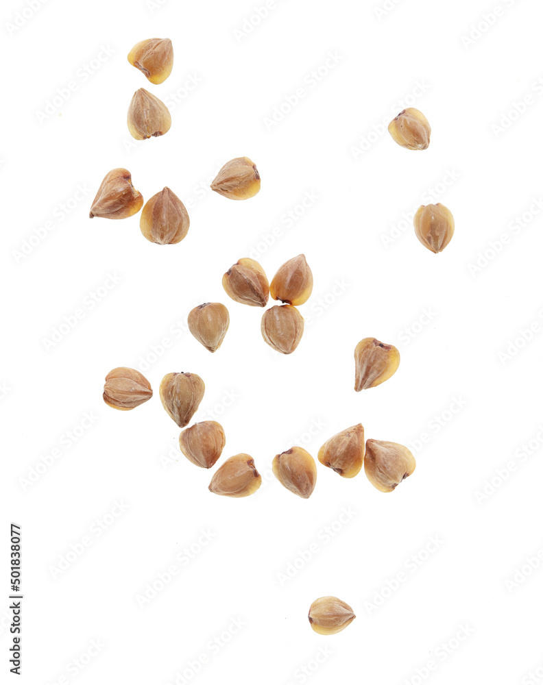 Buckwheat groats isolated on white background. Buckwheat groats isolated on white background.