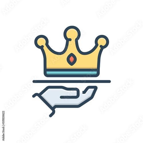 Color illustration icon for superior