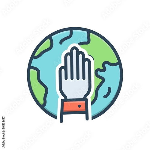 Color illustration icon for humanitarian