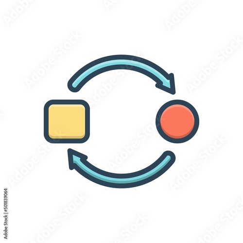 Color illustration icon for replacing
