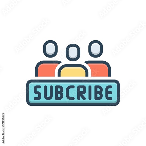 Color illustration icon for subscribers 