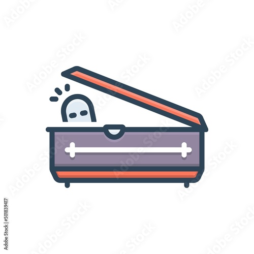 Color illustration icon for alive not dead