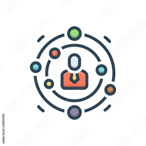 Color illustration icon for cio business man