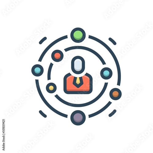 Color illustration icon for cio business man photo