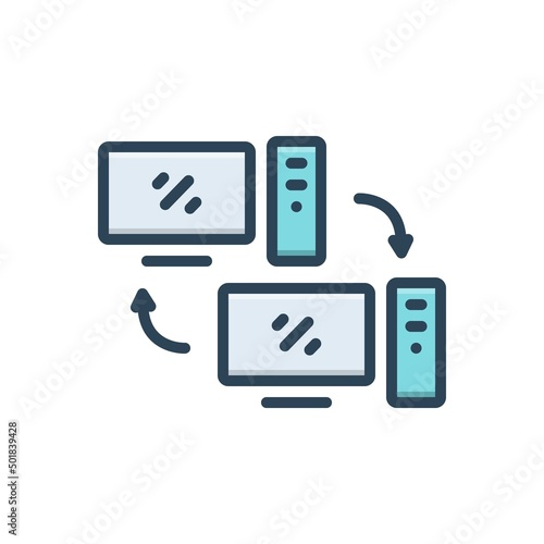 Color illustration icon for desktop