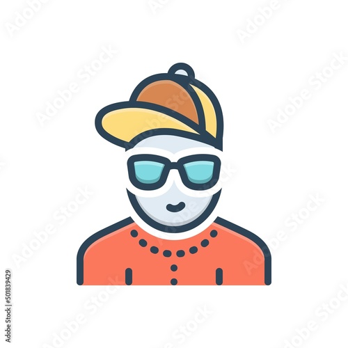 Color illustration icon for dude