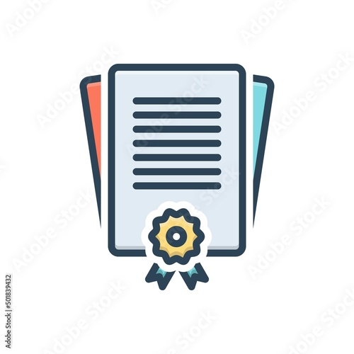 Color illustration icon for license