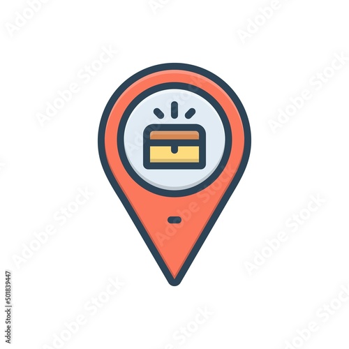 Color illustration icon for quest find