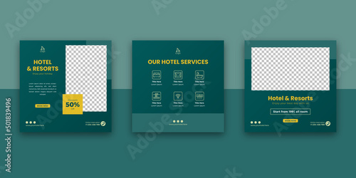 Hotel And Resorts Social Media Post Template