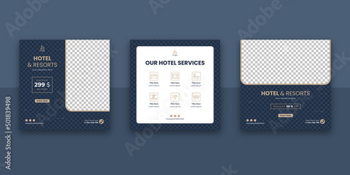 Hotel And Resorts Social Media Post Template