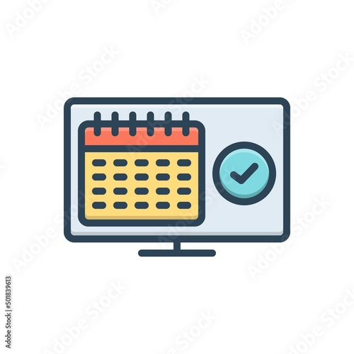 Color illustration icon for reservation