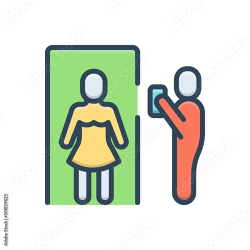 Color illustration icon for voyuer