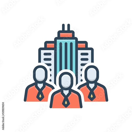 Color illustration icon for employers