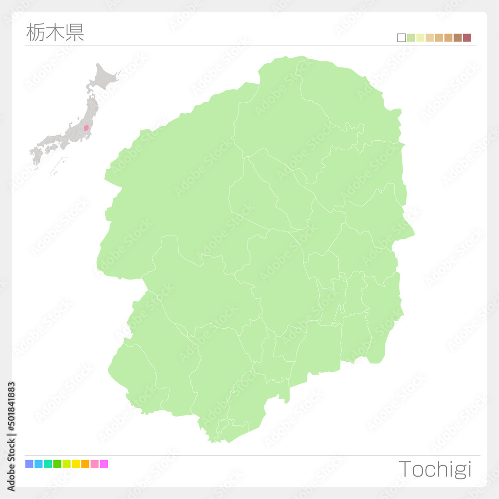 栃木県の地図・Tochigi Map