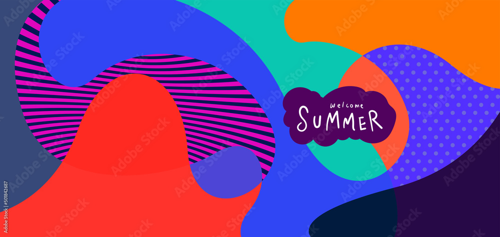 Fototapeta premium Colorful abstract curve and fluid background for summer banner