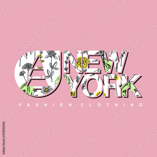 NEW YORK FASHION CLOTHING typographic Print slogan for T-shirt printing design and various jobs  typography  vector.