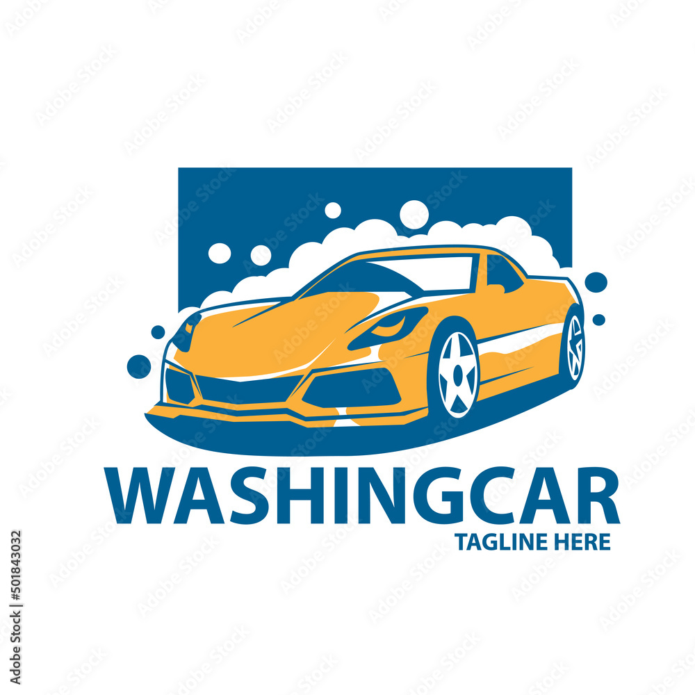 Fototapeta premium car wash logo illustration