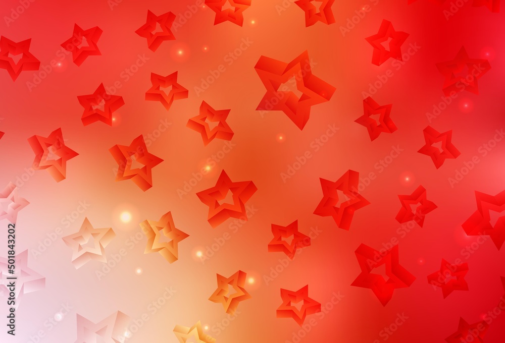 Light Red, Yellow vector texture with beautiful stars. Light Red, Yellow vector texture with beautiful stars.