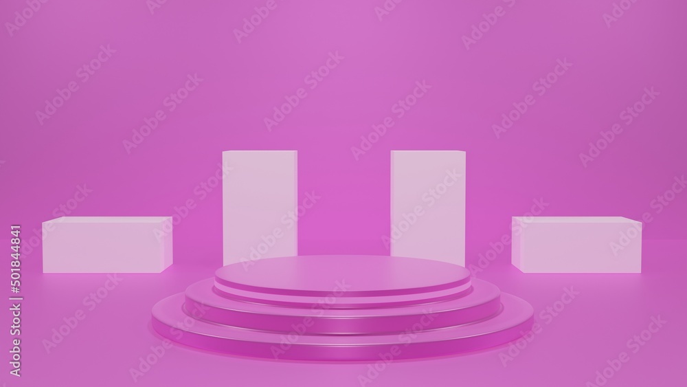 3d render of a pink and white box podium 3d render of a pink and white box podium