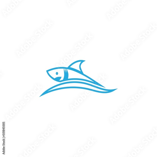 Shark illustration Logo design icon