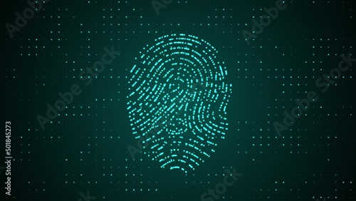 Wallpaper Mural Abstract fingerprint technological animation on a black background. Global security concepts. Seamless loopable background. Torontodigital.ca