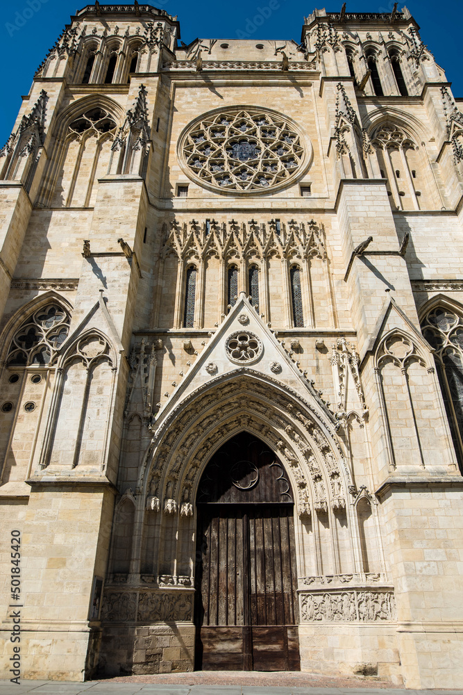 Exterior view of the famous Bordeaux Cathedral in France