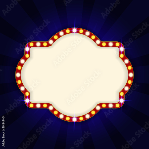 Cinema background with glowing neon
