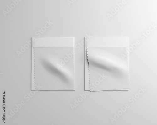 White plain empty two fabric swatches with cover on isolated backgorund