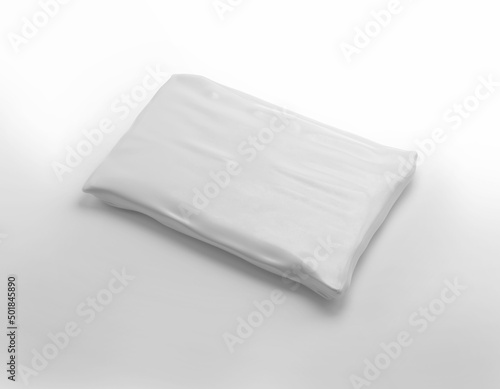 White blank poly plastic mailing bag on isolated backbround