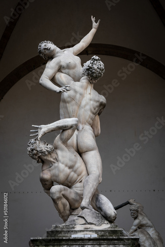 The Rape of Proserpina, Renaissance statue by Giambologna, Florence, Italy. photo