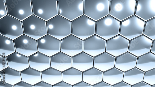 Hexagons silver geometric b...