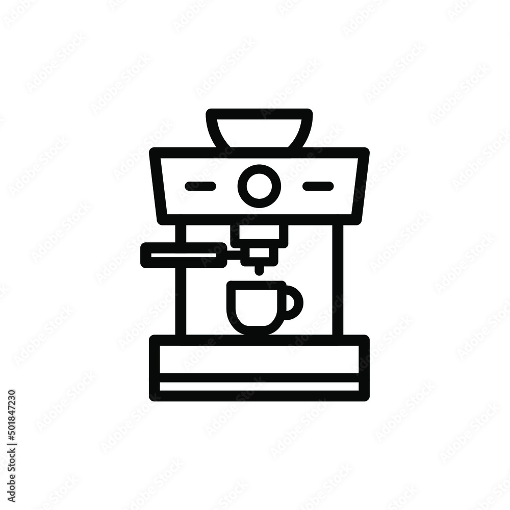Coffee machine vector thin line icon Coffee machine vector thin line icon