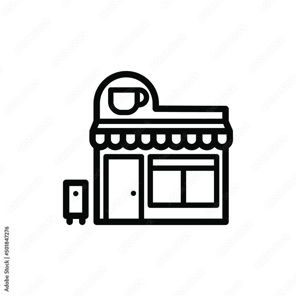 Vector icon of Coffee shop or Cafe Vector icon of Coffee shop or Cafe