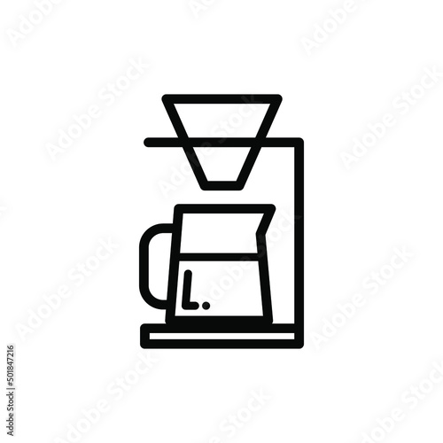 Coffee maker thin line icon