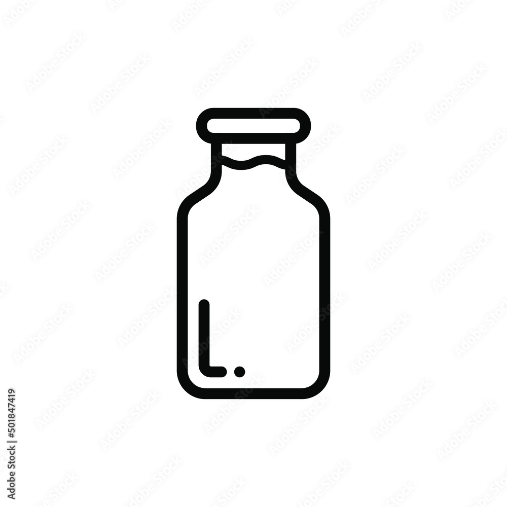 Milk bottle thin line icon