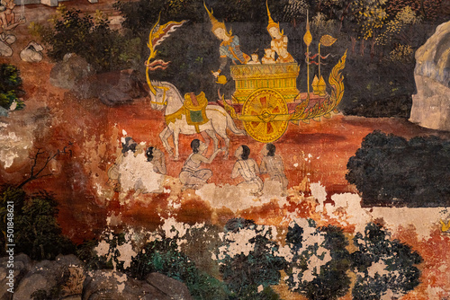 Ancient murals in Thai temples